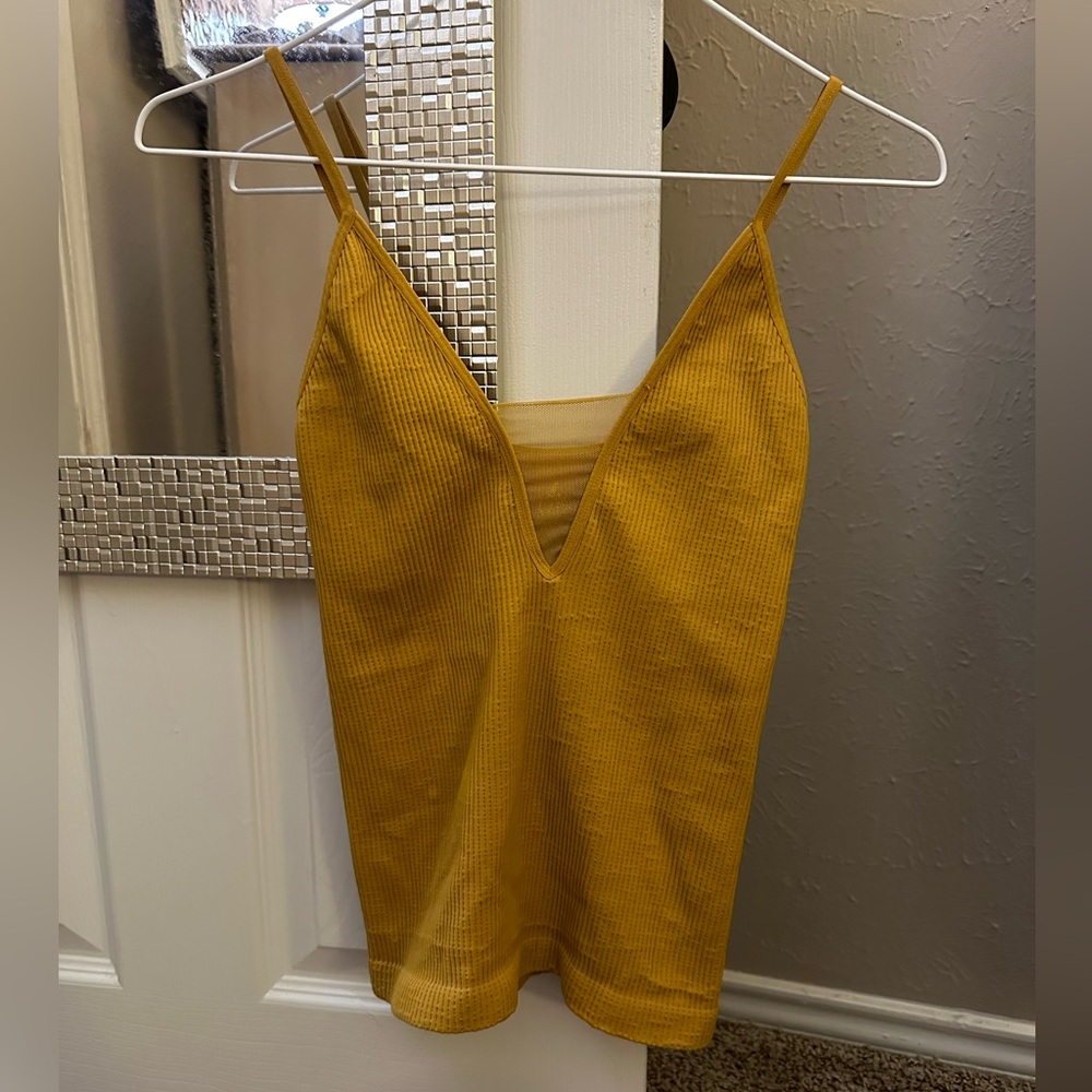 Intimately Free People mustard yellow V-neck camisole